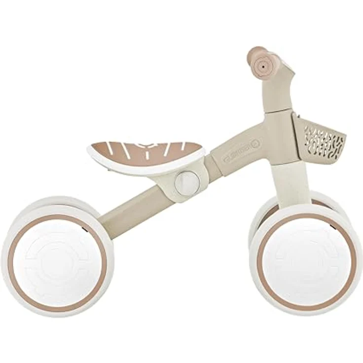 Globber Learning Bike, Aufsitzrad mit 7 Zoll EVA-Bereifung, 4-rädrig, höhenverstellbarem TPR-Sattel und abnehmbarem Körbchen, Taupe – Bild 3