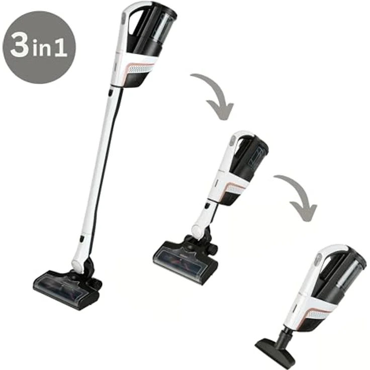 Theo Klein 6832 Miele Triflex Staubsauger, Interaktiver Spielzeugstaubsauger mit batteriebetriebenem Motor und flexibler Bodendüse, für Kinder ab 3 Jahren – Bild 2