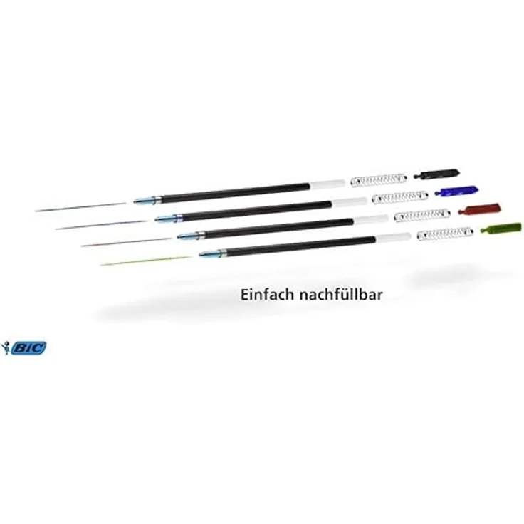 Bic 4 Colours Shine, Druckkugelschreiber im Thekendisplay, Multicolor, 12 Stück – Bild 4