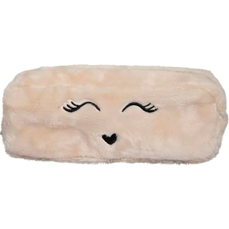 EXACOMPTA Federmäppchen XL, rechteckig aus Kunstfell, gefüttert mit Polyester, zufällige Farben: Blau, Elfenbein, Lila oder Rosa, 22,5 x 7,5 cm – Bild 4