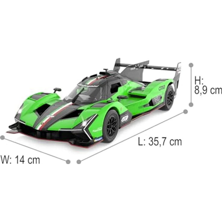 Jamara Germany Lamborghini SC63 LMDH 1:14 grün 2,4GHz mit manuell zu öffnenden Türen – Bild 3