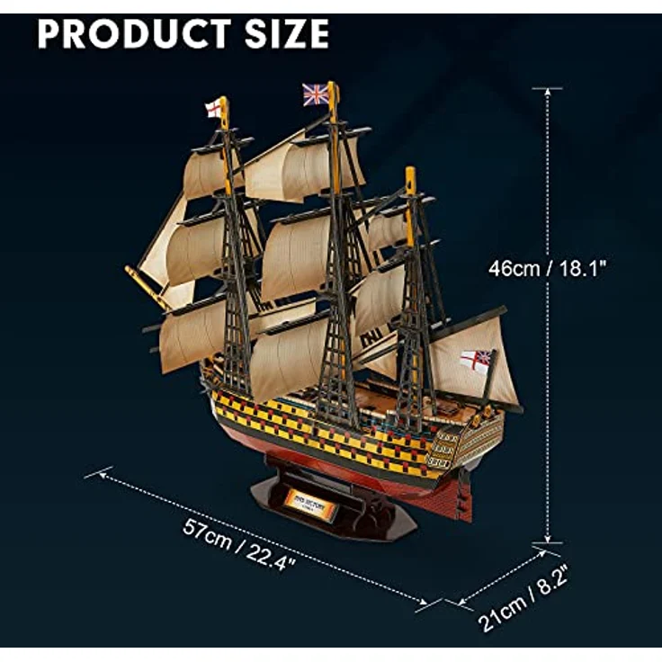 3D Puzzles große HMS Victory Segelschiff Modellbausatz Schiff Segelboot Modell Kits, Segelboot Schiffsset für Erwachsene für Erwachsene und Jugendliche Spielzeug, 189 Stück – Bild 7