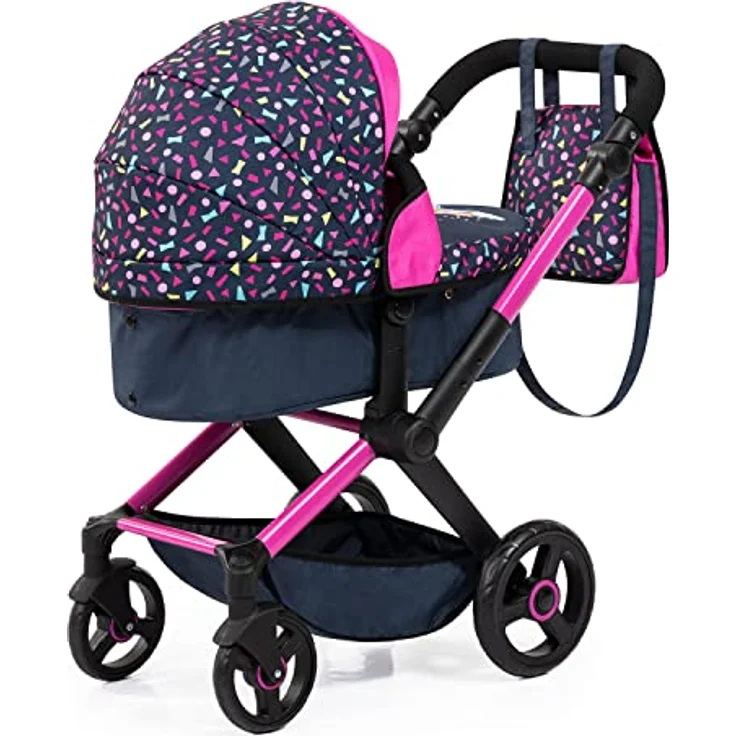 Bayer Design 17080AA Kombi-Puppenwagen Xeo mit Tasche, schwarz, rosa – Bild 5