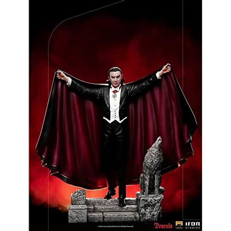 Iron Studios Universal Monsters Deluxe Art Scale Statue 1/10 Dracula, detailreiche Resin-Figur mit Diorama-Podest und heulendem Wolf, 22 cm, IS12902 – Bild 5