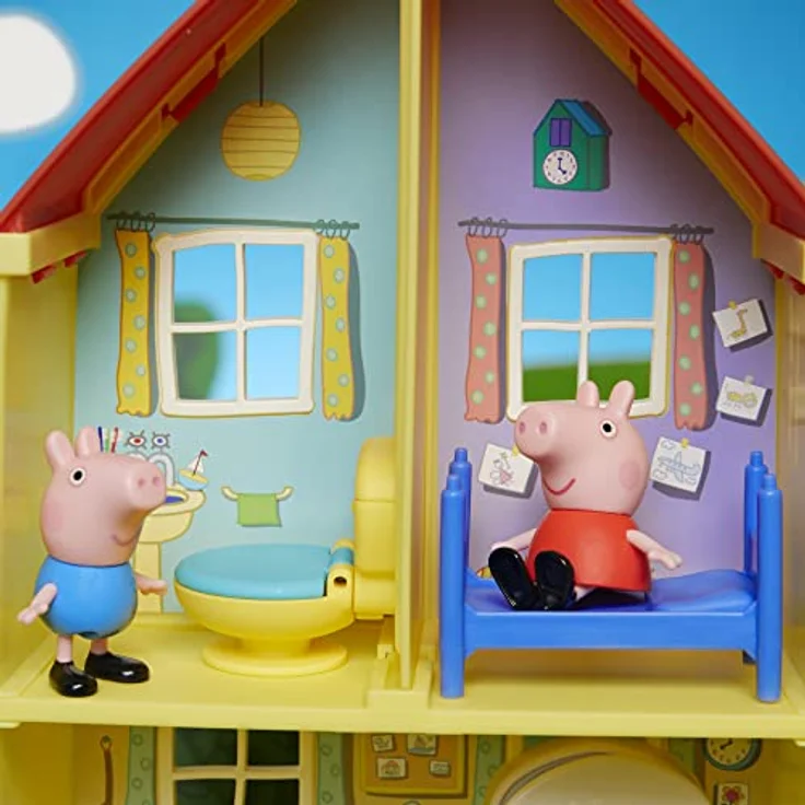Peppa Pig Peppa’s Adventures Peppas Haus, Komboset mit Spielset, Auto mit Geräuschen, 4 Figuren und 6 Accessoires, ab 3 Jahren – Bild 6