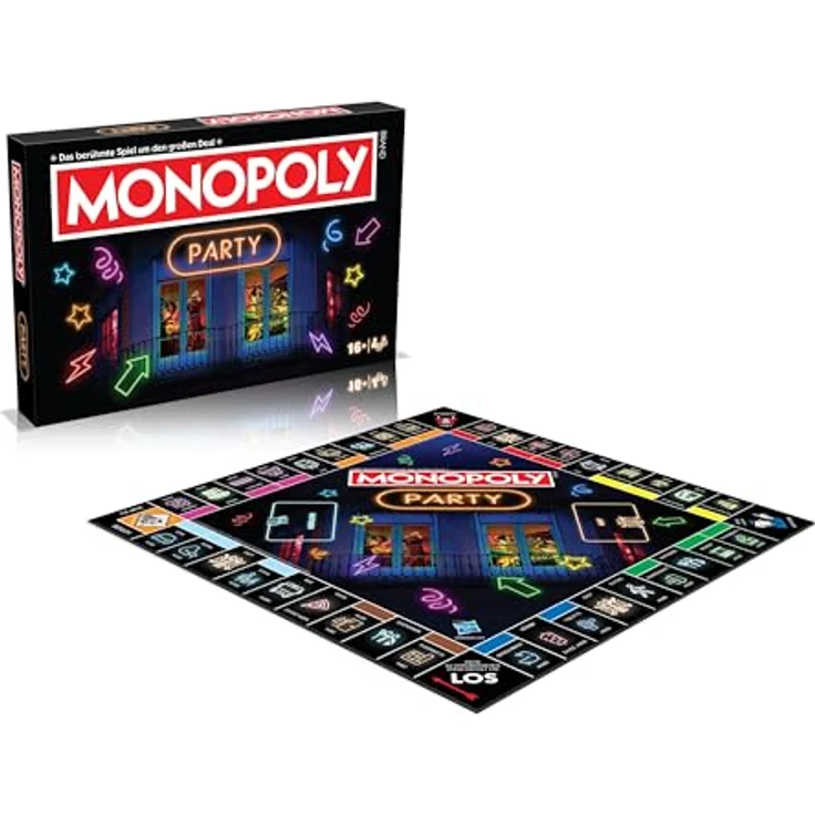 Winning Moves Monopoly Party, Brettspiel für 2-6 Spieler ab 16 Jahren, inklusive 8 Metall-Token und einzigartigem Party-Spielbrett – Bild 2