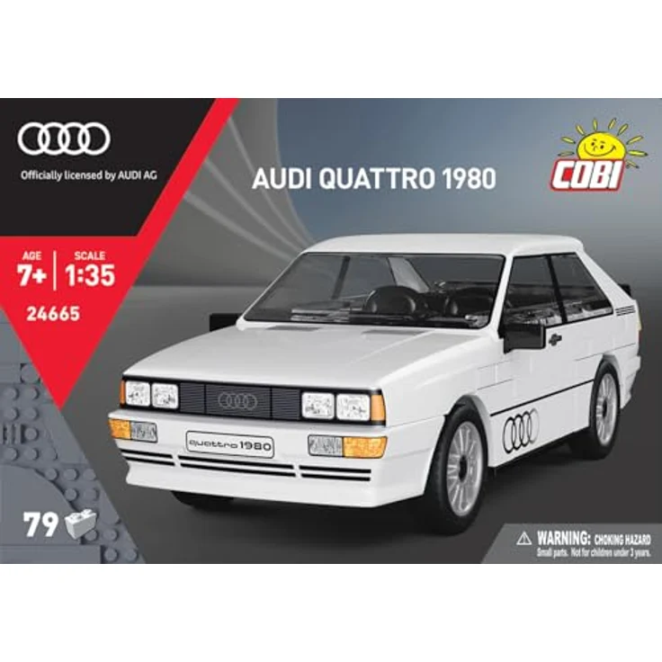 COBI Audi Quattro (1980) Modellfahrzeug im Maßstab 1:35, weiß, Bausteine made in EU – Bild 4