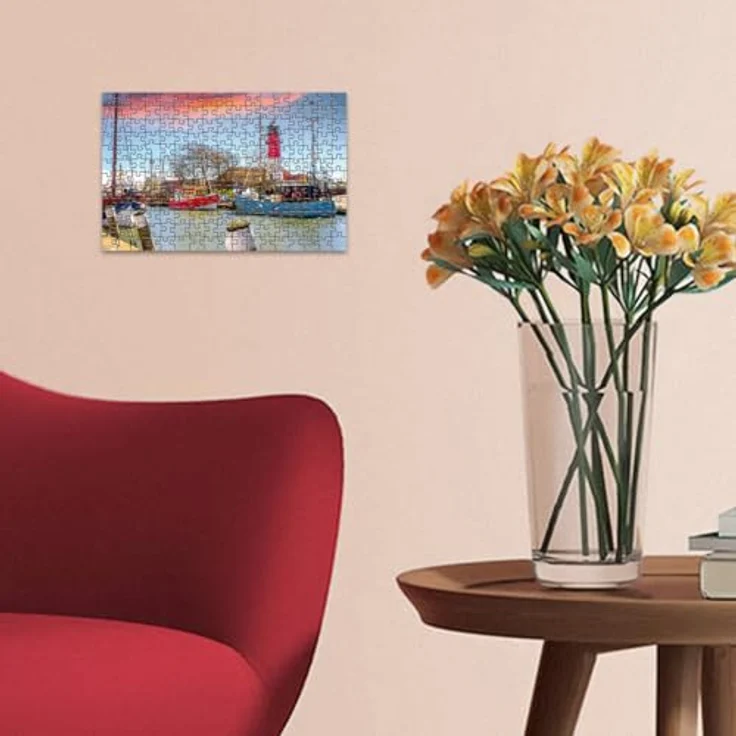Ravensburger Puzzle 12001476, Der Hafen von Büsum, 300 Teile mit handgefertigten Stanzmessern und reflexfreier Naturleinenprägung – Bild 5