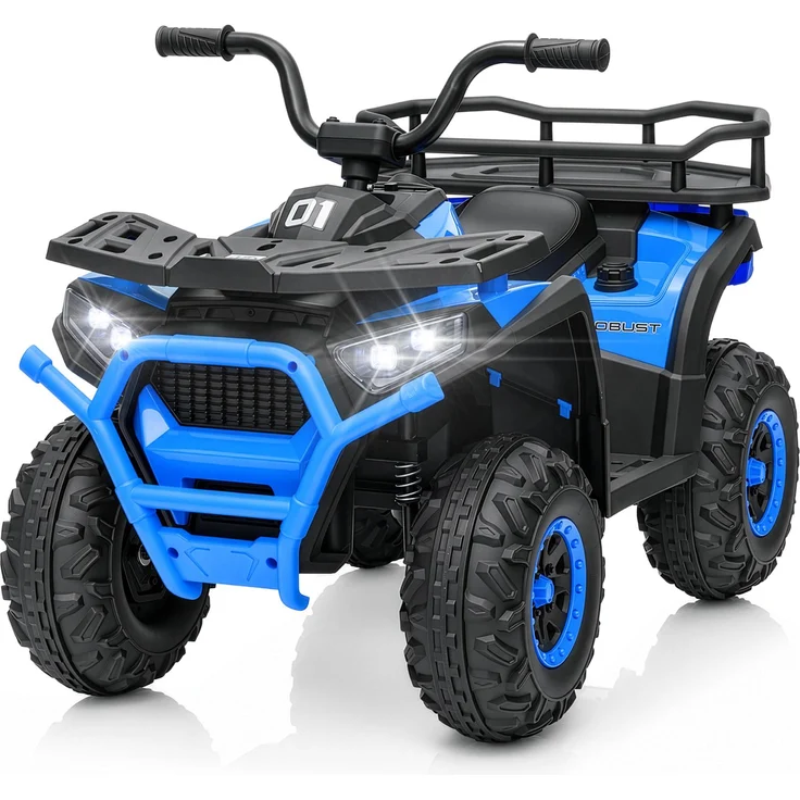 LEADZM Kinder Quad Elektro 24V 4,5Ah 25W ATV mit sanftem Start und LED-Scheinwerfern, für Kinder 3-6 Jahre, Blau
