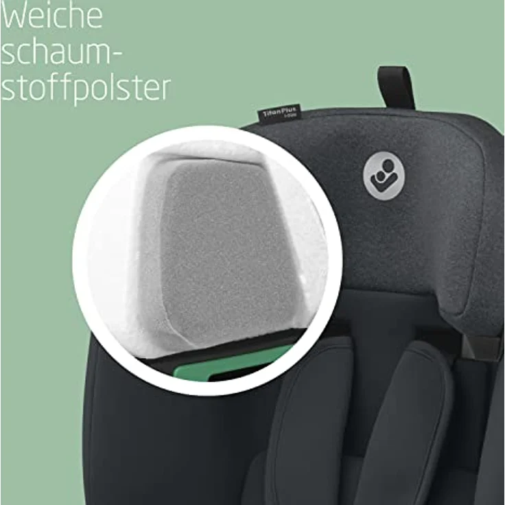 Maxi-Cosi Titan Plus i-Size, mitwachsender ISOFIX-Kindersitz, G-CELL-Seitenaufprallschutz, 4 Liegepositionen, weiche Schaumstoffpolster in Kopfstütze, 76-150 cm, 15 Monat-12 Jahre, Authentic Graphite – Bild 7