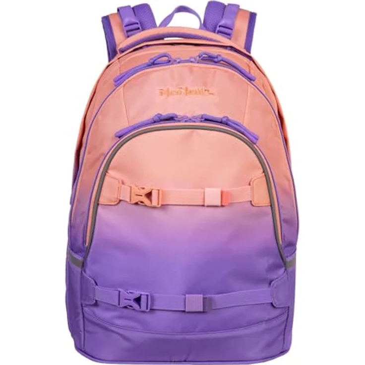 McNeill Schulrucksack Milo, Polyester mit Stift- und Steckfächern, Trinkflaschen-Taschen und Haken zum Aufhängen, blau – Bild 1
