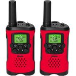 Alecto FR-115RD - Set von Zwei Walkie Talkies für Kinder - Walki Talki mit Reichweite bis zu 7 Kilometer - Walky Talky 8 Kanäle - integrierte Taschenlampe - beleuchtetes Display - Red