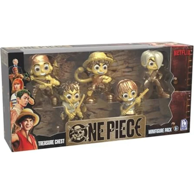 PhatMojo One Piece Minifiguren Set Gold, 6,5 cm, Sammelfiguren mit Monkey D. Luffy, Nami, Usopp, Sanji und Roronoa Zoro – Bild 2