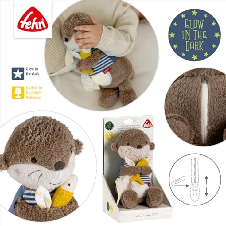 Fehn Kuscheltier Otter Theo, Nachtlicht mit Glow-in-the-dark Bestickung, von Fehn - Preisvergleich – Bild 5