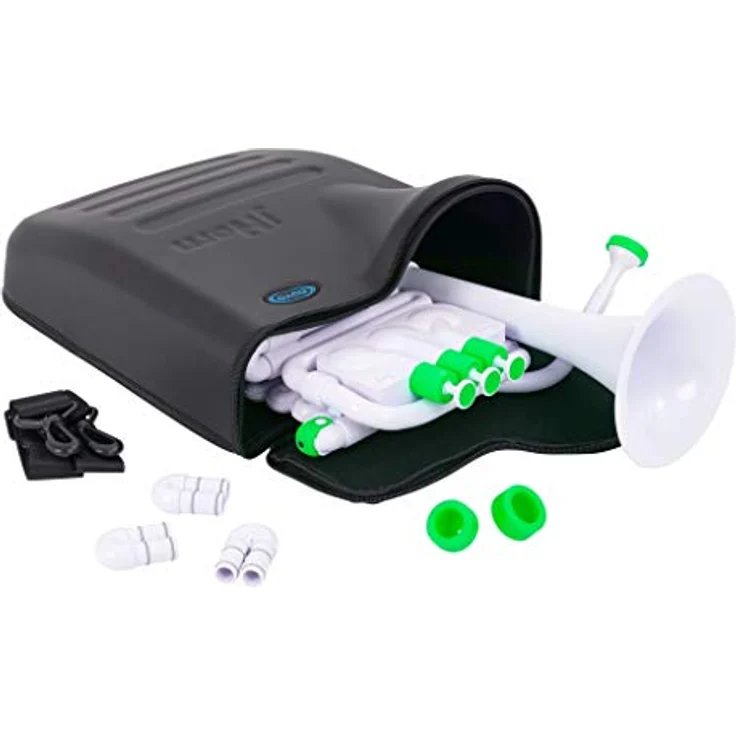 Nuvo jHorn, Blasinstrument in Weiß-Grün, 100% wasserfest, Bb-Stimmung, inkl. Koffer und 5 Mundstückaufsätzen – Bild 2
