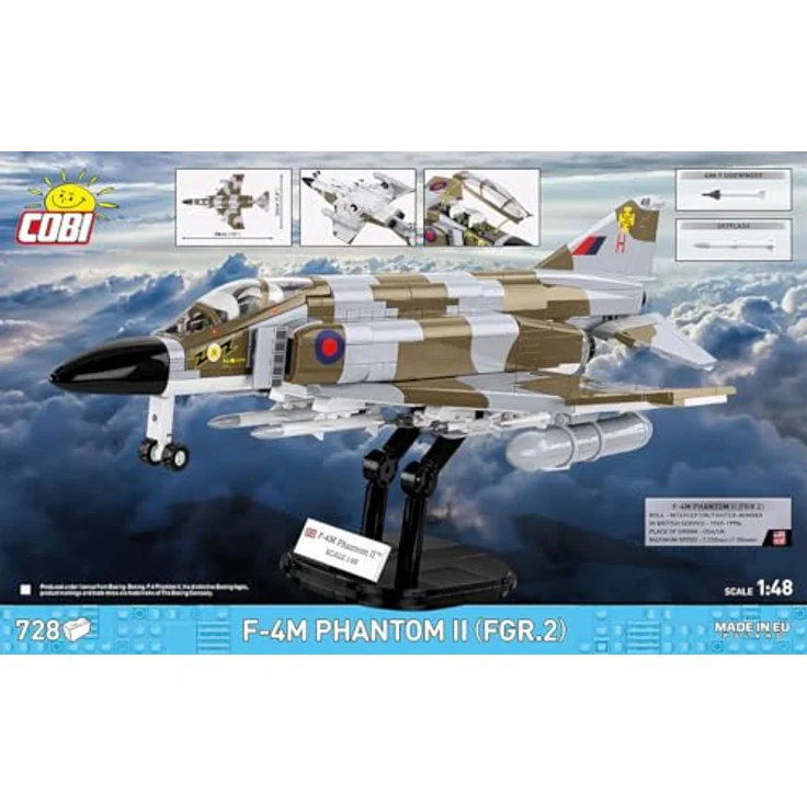 Cobi F-4M Phantom II, Klemmbausteinmodell mit 728 Teilen, britische Version der legendären RAF-Abfangjäger – Bild 2