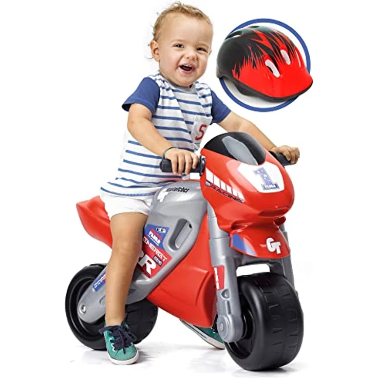 FEBER Famosa 800008171 MotoFEBER Racing - Laufräder mit Helm, für Kinder von 18 Monaten bis 3 Jahren, rot – Bild 3