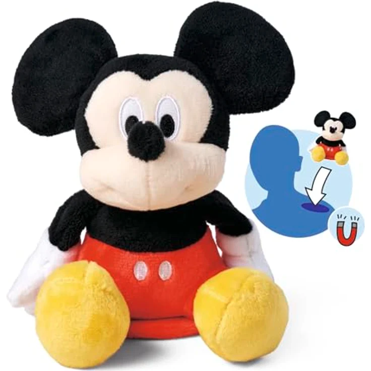 Simba 6315870460, Disney Micky Maus Schulter-Kuscheltier (12 cm), magnetische Plüschfigur für Fans & Kinder ab 0 Jahren – Bild 1