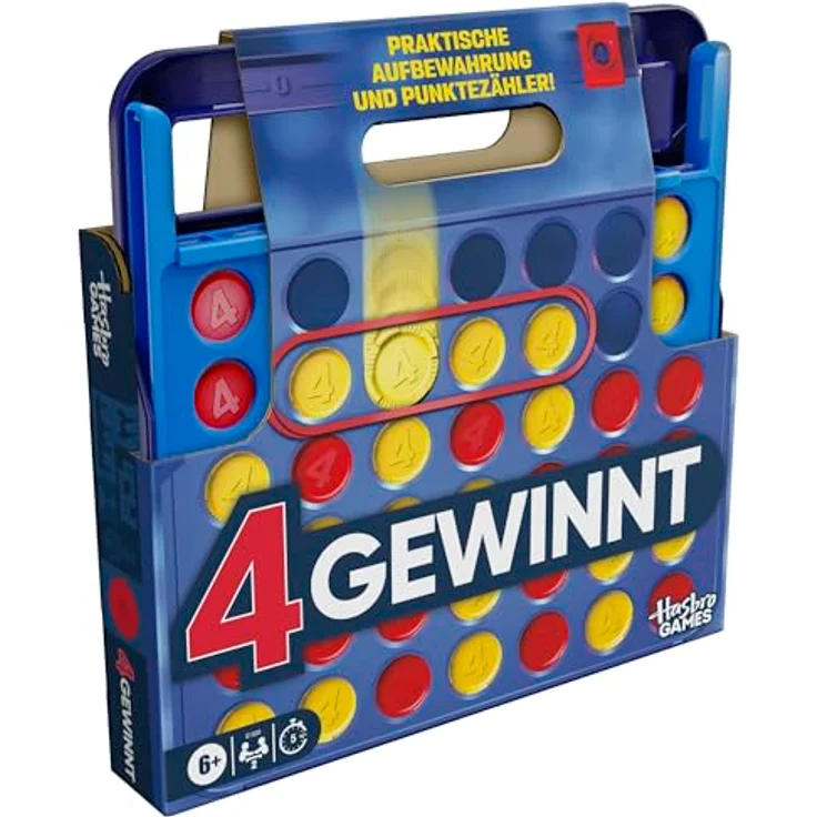 Hasbro Gaming 4 Gewinn Refresh, Brettspiel mit 4 Chips, praktischer Tragebox und integriertem Punktezähler für 2 Spieler – Bild 10