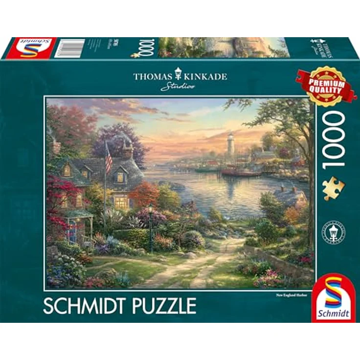 Schmidt Spiele 58785 Hafen in Neuengland, 1000 Teile Puzzle mit Premium Qualität und Mattlack-Oberfläche, 69,3 x 49,3 cm – Bild 4