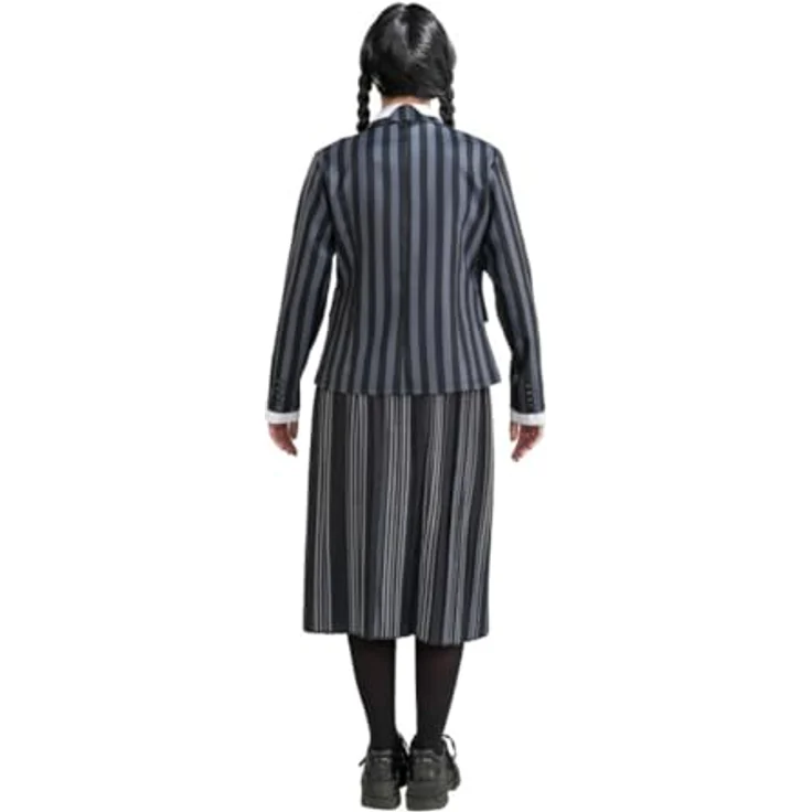 Chaks Wednesday Kostüm Schuluniform Nevermore Wednesday Addams für Damen Gr. XS-L schwarz Fasching Halloween (L) – Bild 3