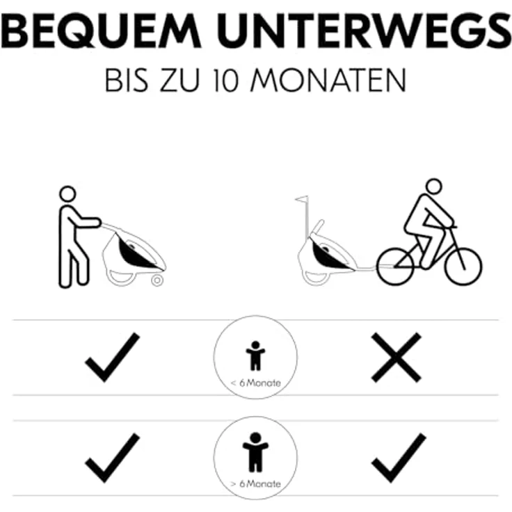 hauck Babysitz für Dryk Duo, Dryk Duo Plus & Bike N Walk Duo, Baby Lounger 2, ab 1 Monat Buggy-Modus, 5-Punkt-Gurt, Beindecke, Kopfpolster, grau – Bild 4