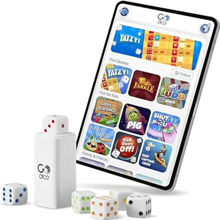 GoDice Full Pack - 6 intelligente, verbundene Würfel. Bringt die besten Würfelspiele Aller Zeiten ins 21 Jahrhundert. Lehrreiche, unterhaltsame Innovative Spiele für Familie, Freunde und Spieleabende – Bild 1