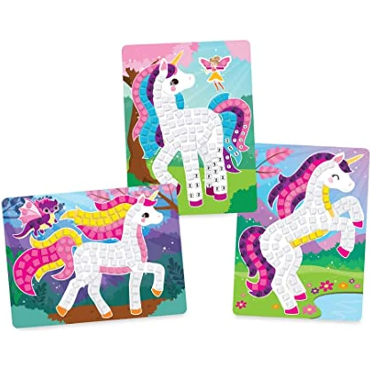 Sticky Mosaics ORB Travel Pack Einhorn Mosaik Klebebilder Reisespiele für Kinder Bastelset Geschenke für Mädchen & Jungen, Moosgummi Aufkleber Beschäftigung Geschenkideen Deko basteln ab 4 Jahre – Bild 3
