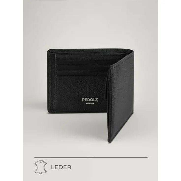 Redolz Leather Essentials Geldbörse RFID Leder 12 cm ausklappbar black – Bild 6