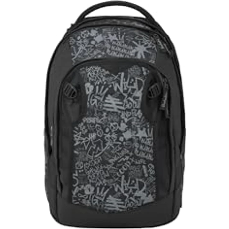 Satch match plus Schulrucksack, ergonomisch und erweiterbar auf 35 Liter, mit Fronttasche Street Ink - Grau – Bild 1