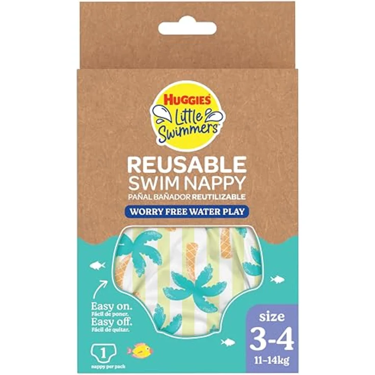 Huggies® Little Swimmers® culotte de bain lavable 11-14kg Taille 3-4 (M) wiederverwendbare Badehose, Unisexmodell, Super dehnbares Material, 2 absorbierende Schichten – Bild 2