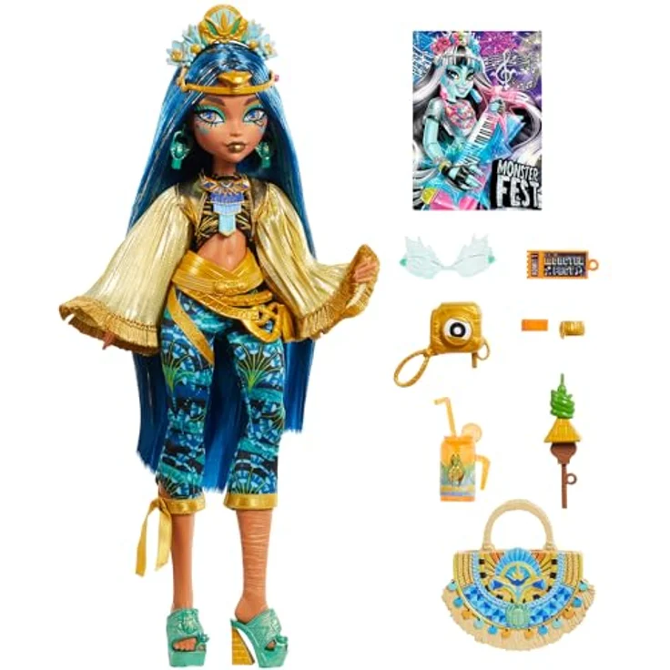 Mattel® Anziehpuppe Monster High, Monsterfest Cleo de Nile mit Festival-Outfit, schaurig-schöne Geschenkidee für Kinder ab 4 Jahren – Bild 6