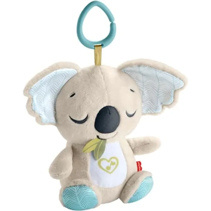 Fisher-Price Koala-Spieluhr, Plüsch-Spielzeug mit weißem Rauschen und Musik für Neugeborene, 20 Minuten Wiedergabezeit, zur Befestigung am Kinderwagen, JBD65
