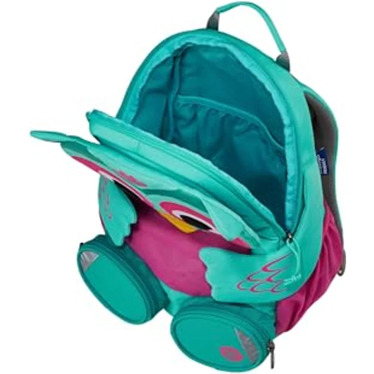 Affenzahn Grosser Freund, Kindergartenrucksack aus robustem Polyester mit Trinkflaschenfach, pink-türkis – Bild 5