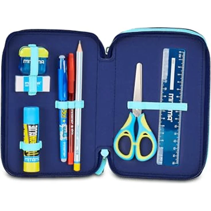 Seven Federmäppchen Lilo&Stitch, 44-teiliges Etui mit 3 Fächern, Mehrfarbig, inklusive Bleistiften und Filzstiften für die Grundschule – Bild 3