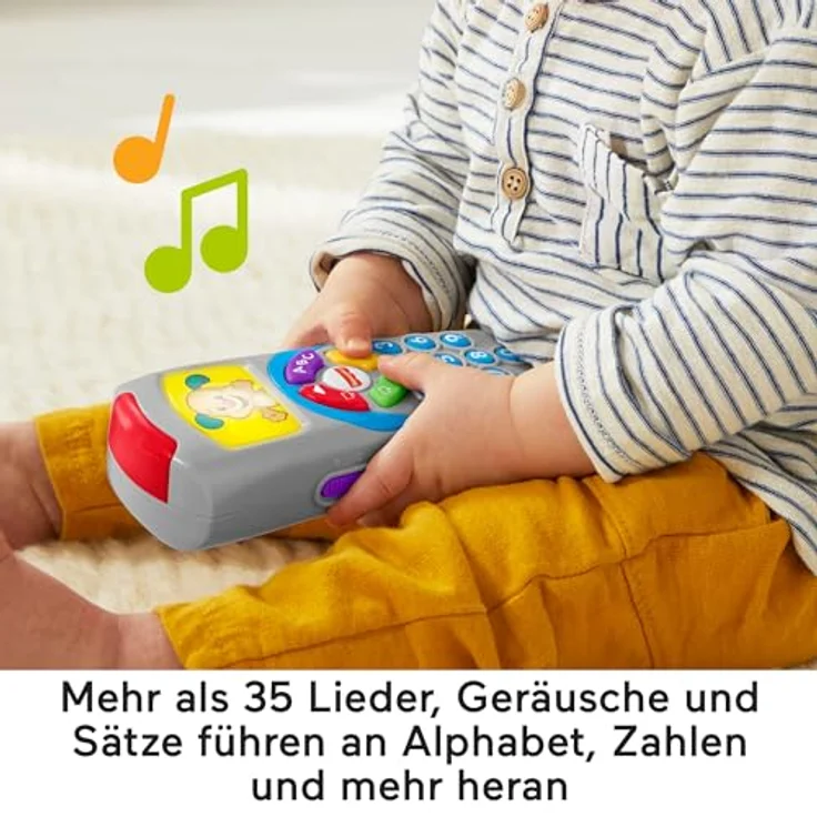 Fisher-Price Lernspaß Hündchen-Fernbedienung, Spielzeugfernbedienung mit Musik und Lichtern, ab 6 Monaten, deutsche Version, HXB88 – Bild 3