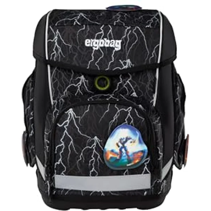 ergobag cubo Set, ergonomischer Schulrucksack 5-teilig, für 1. Klasse Grundschule, standfest, reflektierend, individuell gestaltbar, blau – Bild 2
