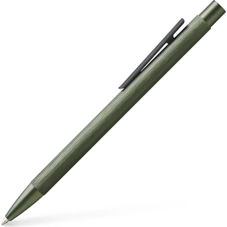 Faber-Castell Neo Slim Kugelschreiber, anodisierter Aluminium-Schaft, olivgrün, mit hochwertiger Großraummine schwarze Tinte – Bild 1