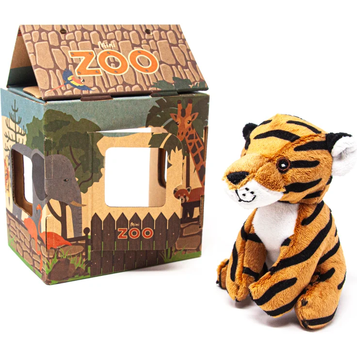Nature Planet Mini Zoo Tiger, Kuscheltier aus hochwertigen Materialien, extrem weich und detailreich gestaltet