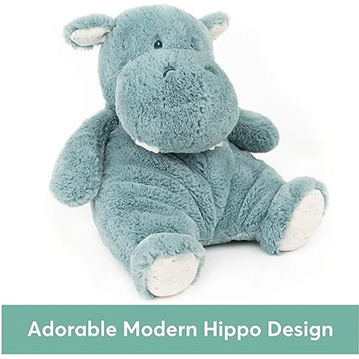 GUND Baby Oh So Snuggly Hippo Großes Plüschtier für Babys und Babys (grün-blau, 31,8 cm) - Hochwertiges gestepptes Plüschspielzeug mit sicheren gestickten Akzenten – Bild 2