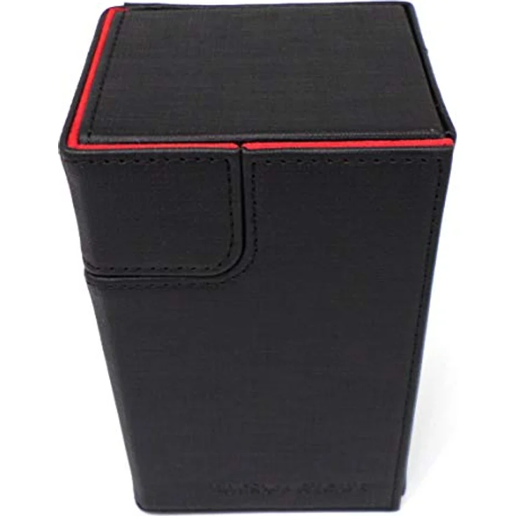 docsmagic. de Premium Magnetic Tray Box (100) Black/Red + Deck Divider - MTG - PKM - YGO - Kartenbox Schwarz/Rot – Bild 4