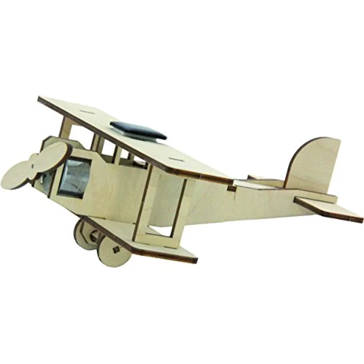 SOL-EXPERT group 40235 - Solar Doppeldecker Flying Star, Bausatz aus Holz mit Solarmodul und detaillierter Anleitung, Naturholz