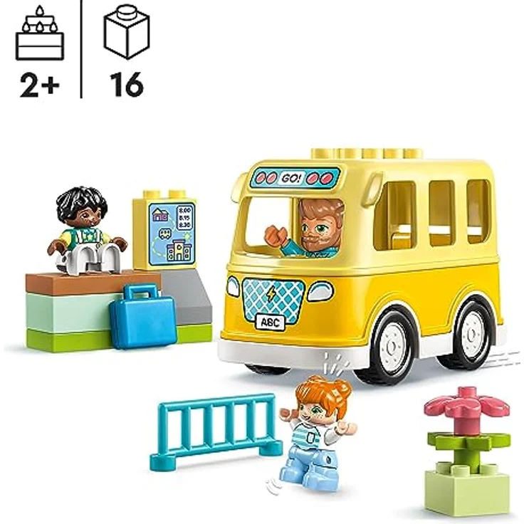 LEGO 10988 DUPLO Die Busfahrt Set, Bus-Spielzeug zum Aufbau sozialer Fähigkeiten, Motorikspielzeug mit Fahrzeug und Figuren, pädagogisches Geschenk für Kleinkinder, Jungen und Mädchen ab 2 Jahren – Bild 2
