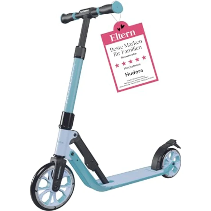 HUDORA BigWheel® 180 Advanced Junior, Höhenjustierbarer Kinder Roller in sky blue mit Reflektoren, für Kinder ab 3 Jahre, bis 60 kg – Bild 1
