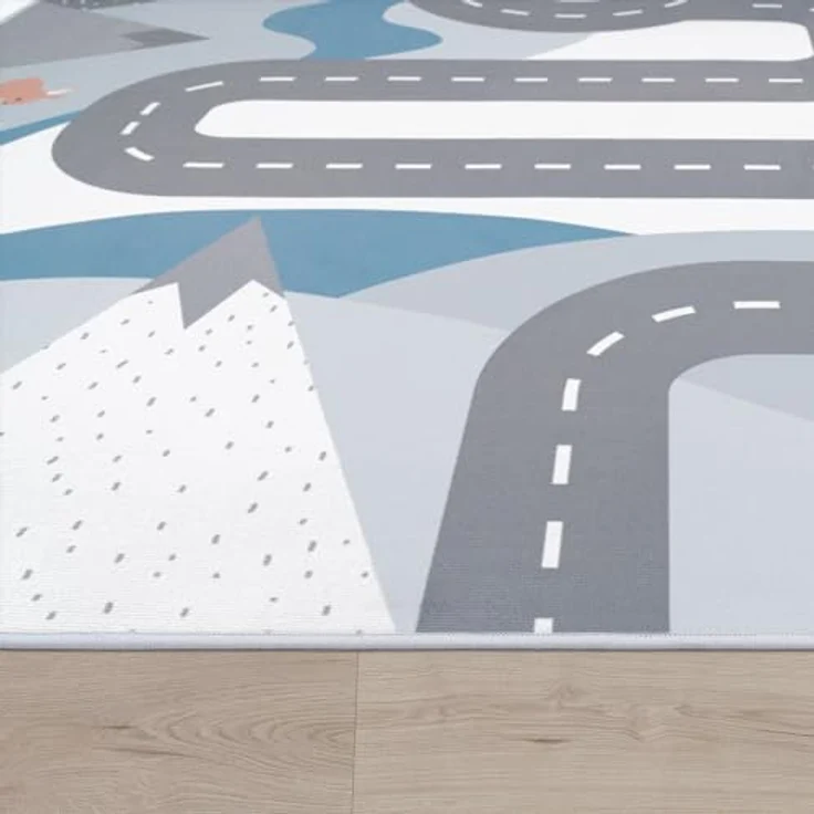 TT Home Kinderzimmerteppich, Creme rutschfester Teppich für Junge und Mädchen, Größe 200 cm Quadrat, maschinell gewebt, geeignet für Fußbodenheizung bis 24 Grad – Bild 2