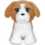 Besttoy Interaktiver Plüschhund, 30 cm, reagiert auf Berührungen, mit Schlafaugen, inkl. Leckerlies und Bürste, Geräuscheffekte