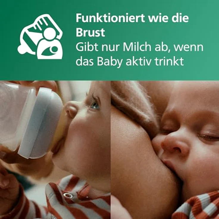 Philips Avent Babyflasche Natural Response aus Glas – Babyflasche, 240 ml, BPA-frei, für Neugeborene ab 1 Monat (Modell SCY933/01) – Bild 4