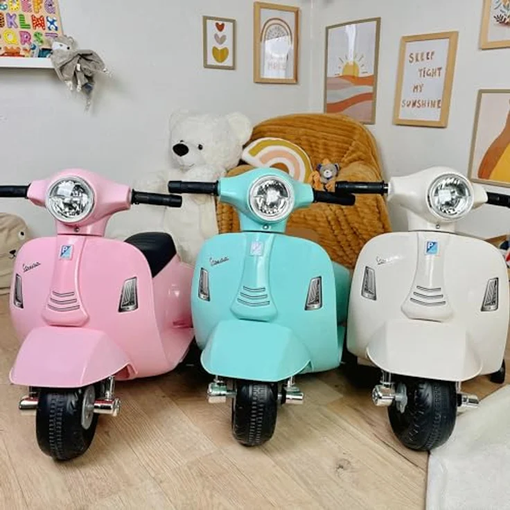 TURBO CHALLENGE 119151 Gepäckträger Vespa GTS Elektro-119151 – Wassergrün – Akku 6 V + USB-Ladegerät im Lieferumfang enthalten – Gewicht max. 25 kg – ab 2 Jahren, L – Bild 10