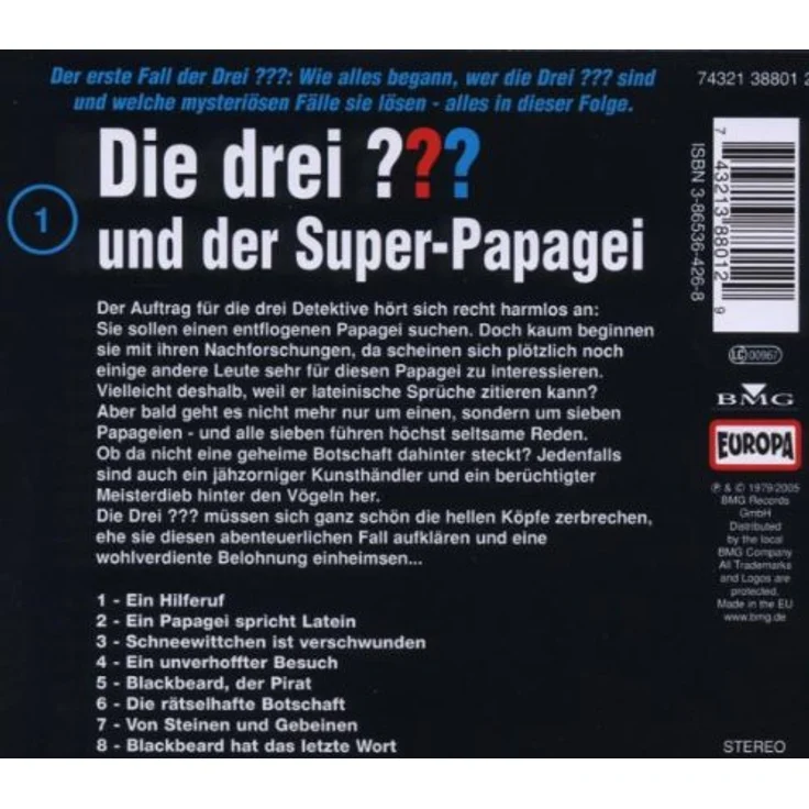 OTTO Hörspiel Die drei ??? 001 und der Super-Papagei CD, für Kinder ab 8 Jahren, Krimi-Detektivgeschichte - Preisvergleich – Bild 2