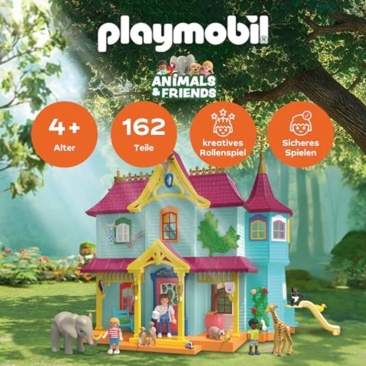 PLAYMOBIL Kunterbunte Tier-Villa, Spielsset für Kinder ab 4 Jahren mit Figuren und Zubehör zur Förderung von Kreativität und Rollenspiel, 71852 – Bild 2
